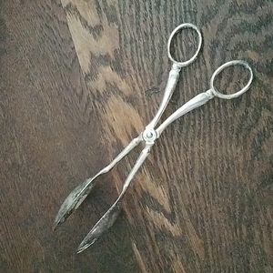Vintage silverplate salad tongs